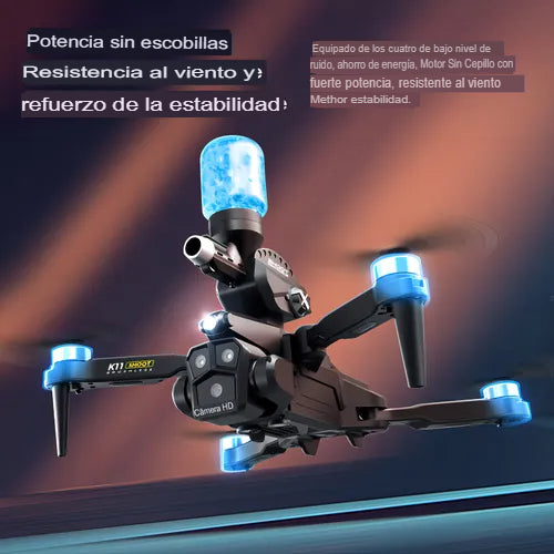 DRON K11  - LANZA HIDROGEL CON 4 CAMARAS